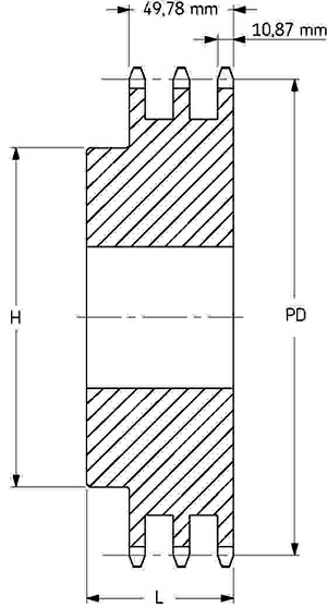 Звездочка PHS 12B-3B28